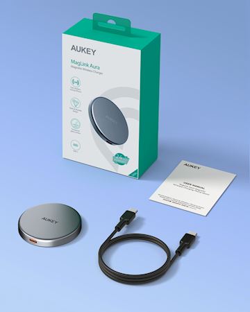 Aukey MagLink Halo MagSafe Wireless Charger with Qi2 Alternative