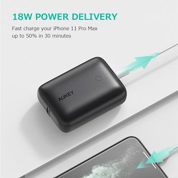 Aukey 22.5W Basix Mini USB-C PD Powerbank 10.000 mAh, black Alternative