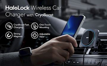 ESR HaloLock Wireless Car Charger CryoBoost, Frosted Onyx Alternative