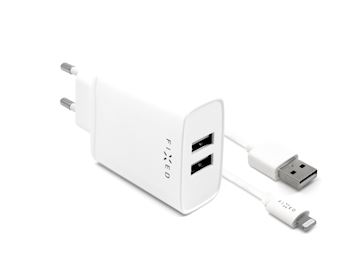 FIXED USB Charger 15W+ USB/Lightning Cable, white Alternative