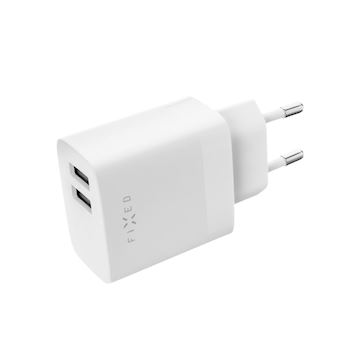 FIXED Dual USB Travel Charger 17W + USB/USB-C Cable, white Alternative