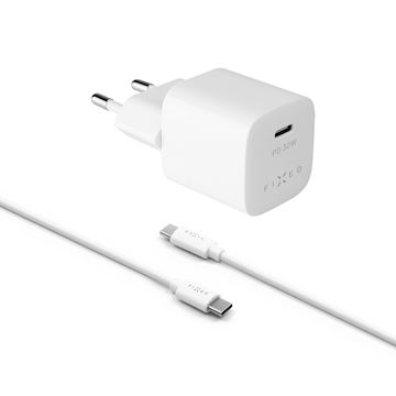 FIXED Mini Charger 30W + USB-C/USB-C Cable, white Alternative