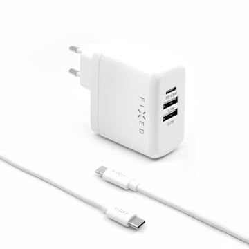 FIXED USB-C/USB Charger+ USB-C/USB-C Cable 45W, white Alternative