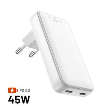 FIXED Slim 2xUSB-C Travel Charger, GaN, PD, 45W, white Alternative