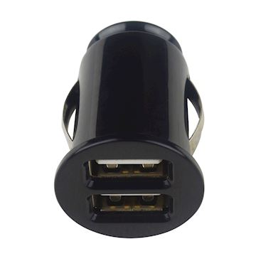 Grab 'n Go - 2.4A/12W Dual USB-A Car Charger - Black Alternative