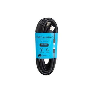 Grab 'n Go - Cable USB C to USB C 2m - Black Alternative