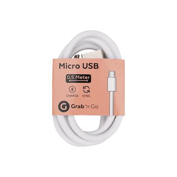 Grab 'n Go - Cable Micro USB to USB-A 0.5m - White Alternative