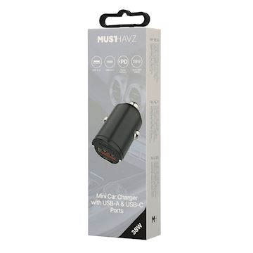 Musthavz 2 Port Car Charger USB-A + USB-C 38W Alternative