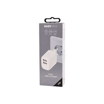 Musthavz 2 Port USB-A Charger 17W, white Alternative