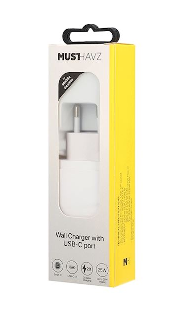 Musthavz USB-C Power Delivery Charger 25W - White Alternative