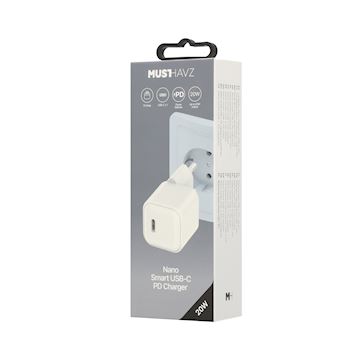 Musthavz Nano Smart USB-C PD Charger 20W, white Alternative