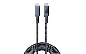 Aukey Nylon Braided USB-C to USB-C Cable with LCD, 1m