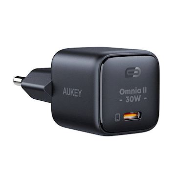 Aukey Ultra Portable 30W PD Wall Charger, black