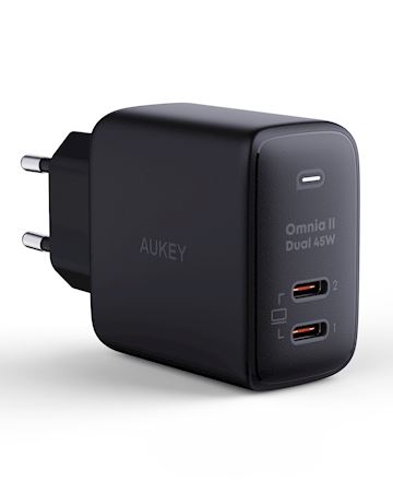 Aukey Dual-Port 45W PD Wall Charger with GaN Power Tech