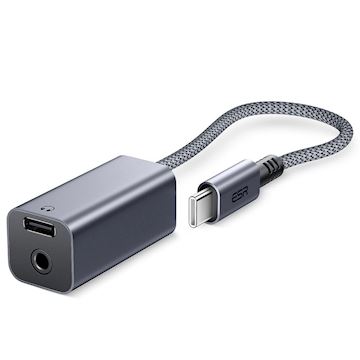 ESR 2-in-1 USB-C Headphone Adapter - Grey