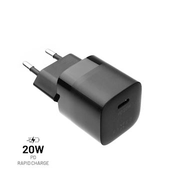 FIXED Mini USB-C Travel Charger 20W, black