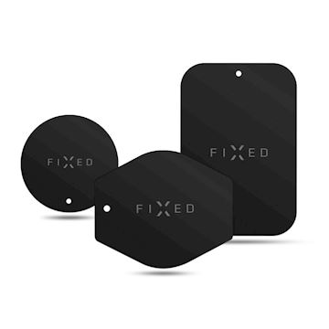 FIXED Icon set of metal plates, black