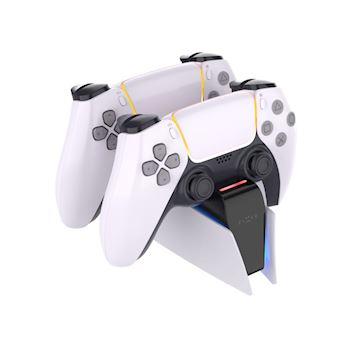 FIXED Dual Charger Stand for PS5 controller, black and white