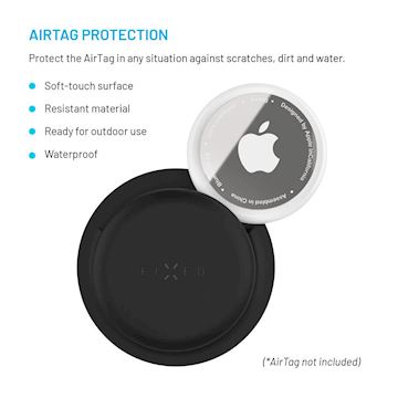 FIXED Silky Sticker for Apple AirTag, double pack, black Alternative