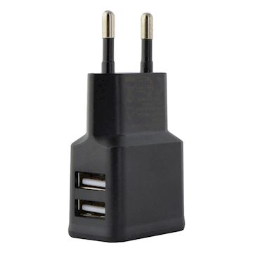 Grab 'n Go - 2.4A/12W Dual USB-A Wall Charger - Black