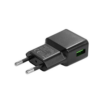 Grab 'n Go - 2.4A/12W USB-A Fast Wall Charger - Black