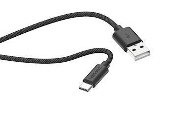 Musthavz USB-A to USB-C Braided Cable 1.0 meter 3A, black