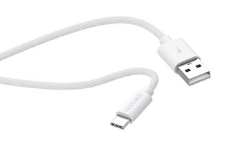 Musthavz USB-A to USB-C Braided Cable 2.0 meter 3A, white