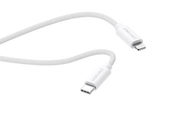 Musthavz USB-C to Lightning Braided Cable 2.0 meter, white