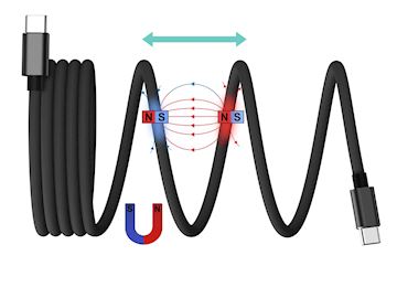 Musthavz Magnetic Wire Stylecolor USB-C Cable, black
