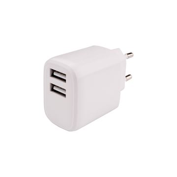 Musthavz 2 Port USB-A Charger 17W, white