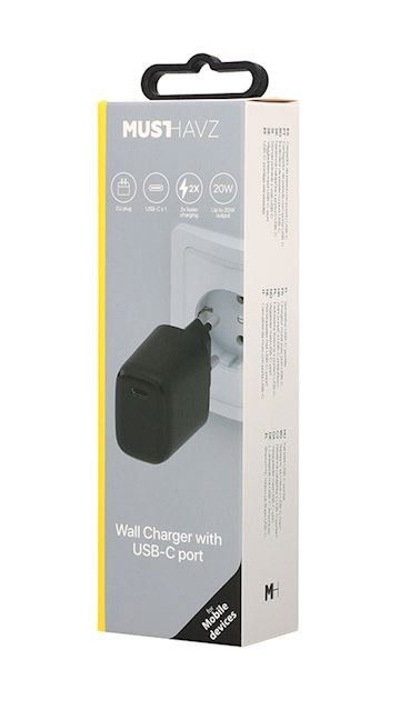 Musthavz USB-C Power Delivery Charger 20W - Black