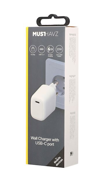 Musthavz USB-C Power Delivery Charger 20W - White