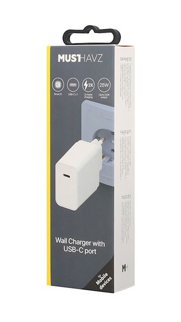 Musthavz USB-C Power Delivery Charger 25W - White