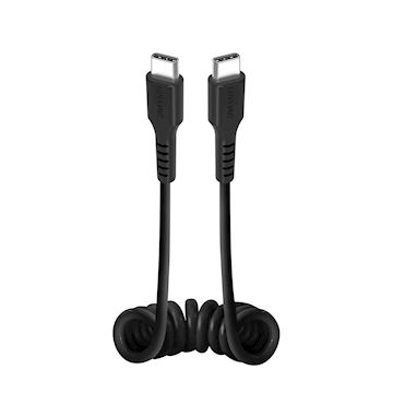 Musthavz USB-C to USB-C Spiral Cable 1.0 meter, black