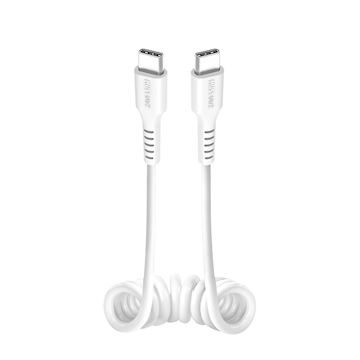 Musthavz USB-C to USB-C Spiral Cable 1.0 meter, white